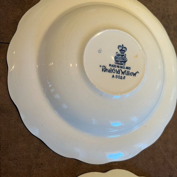 Booths Real Old Willow Saucers A8025 Gold Trim 5 7/8" 4 Pcs Set 1 940'S ERA - Picture 4 of 6